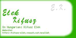 elek kifusz business card